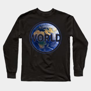 Our world with view of Europe at night gift space Long Sleeve T-Shirt